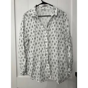 J. Jill Love Linen Blouse Women Button Up Shirt Top Tunic Long Sleeve Sz XS